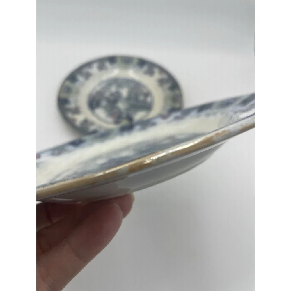 3 pc Antique‎ P. Regout Canton Chinese Pattern Polychrome Transferware Plates
